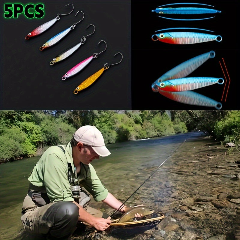 5pcs Iron Alloy Micro Lure Fishing Bait