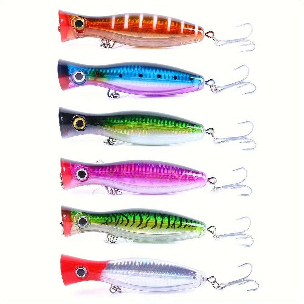 6-Pack Proven Catcher Topwater Popper Lures