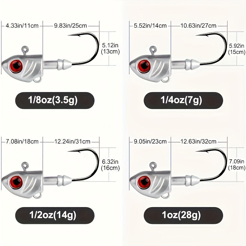 Luminous 10pcs Swimbait Jig Heads