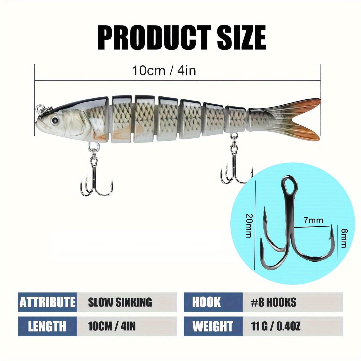 3/5pcs Slow Sinking Lifelike Swimbait Fishing Lures
