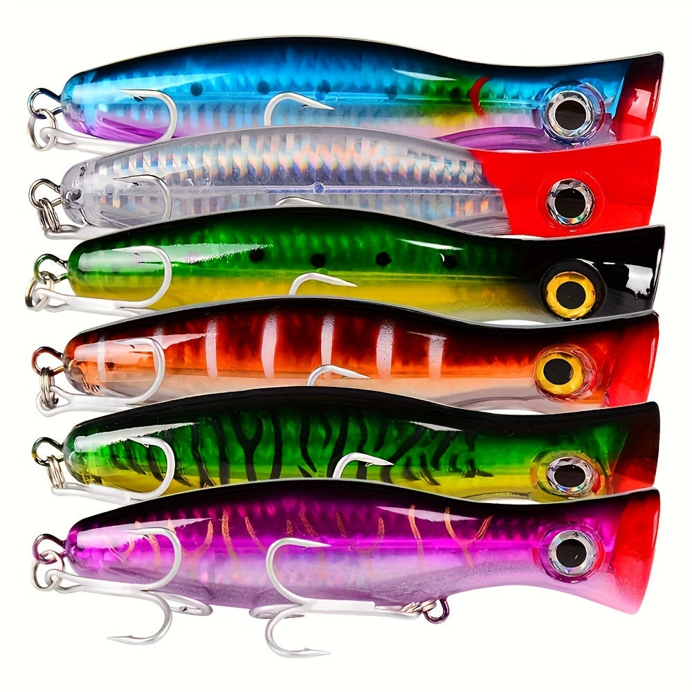 6-Pack Proven Catcher Topwater Popper Lures