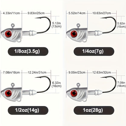 Luminous 10pcs Swimbait Jig Heads