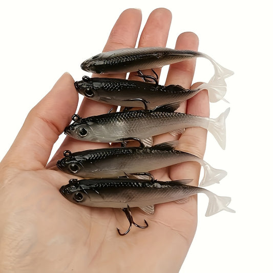 5pcs Premium Soft Fishing Lures with Lead Jigs
